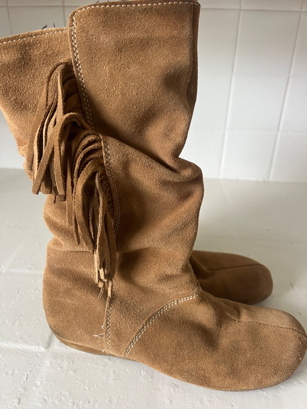 Xhilaration Leather Moccasin Boots